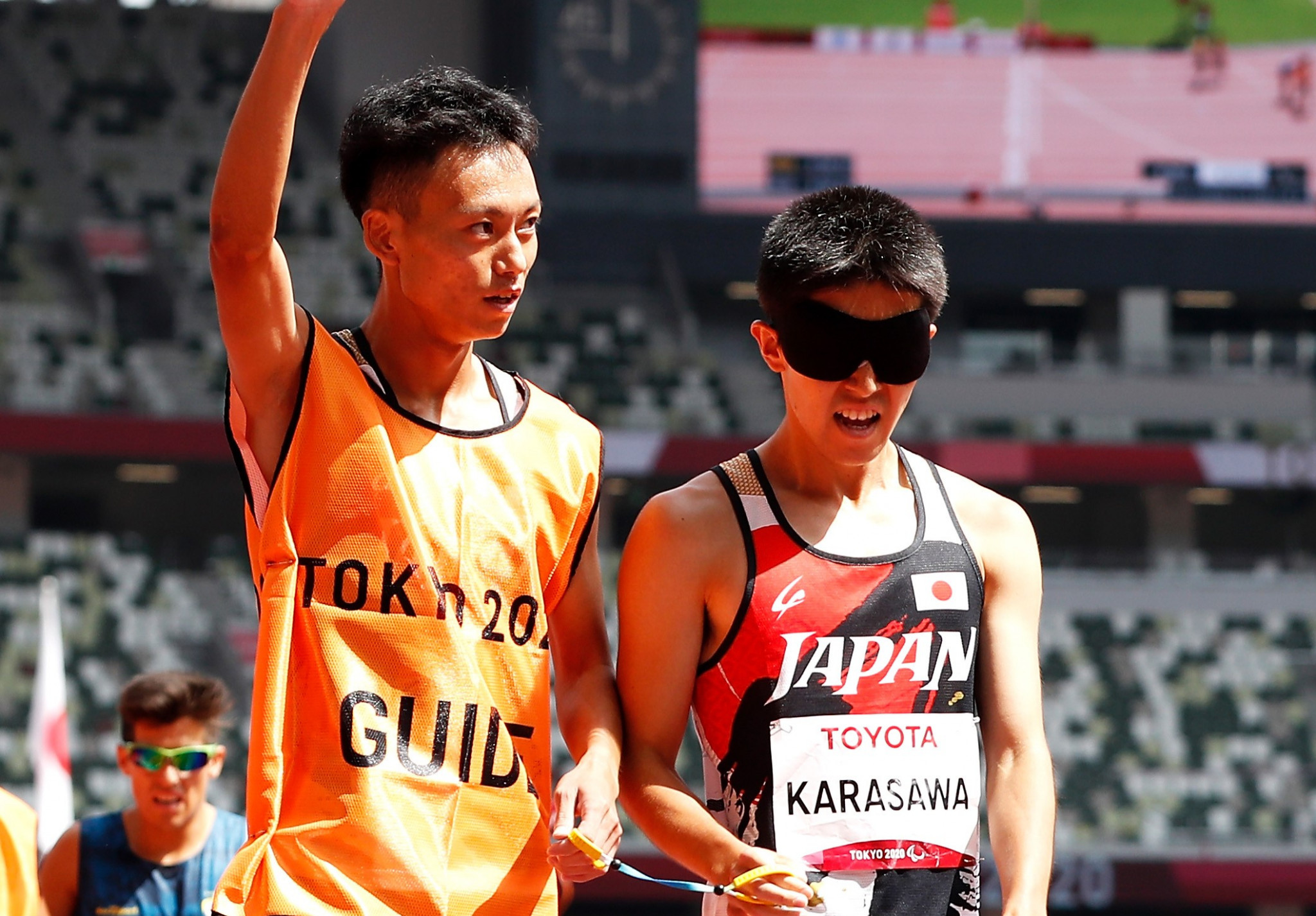 Kenya Karasawa, right, set a new world record in the Tokyo Legacy Half Marathon ©Getty Images