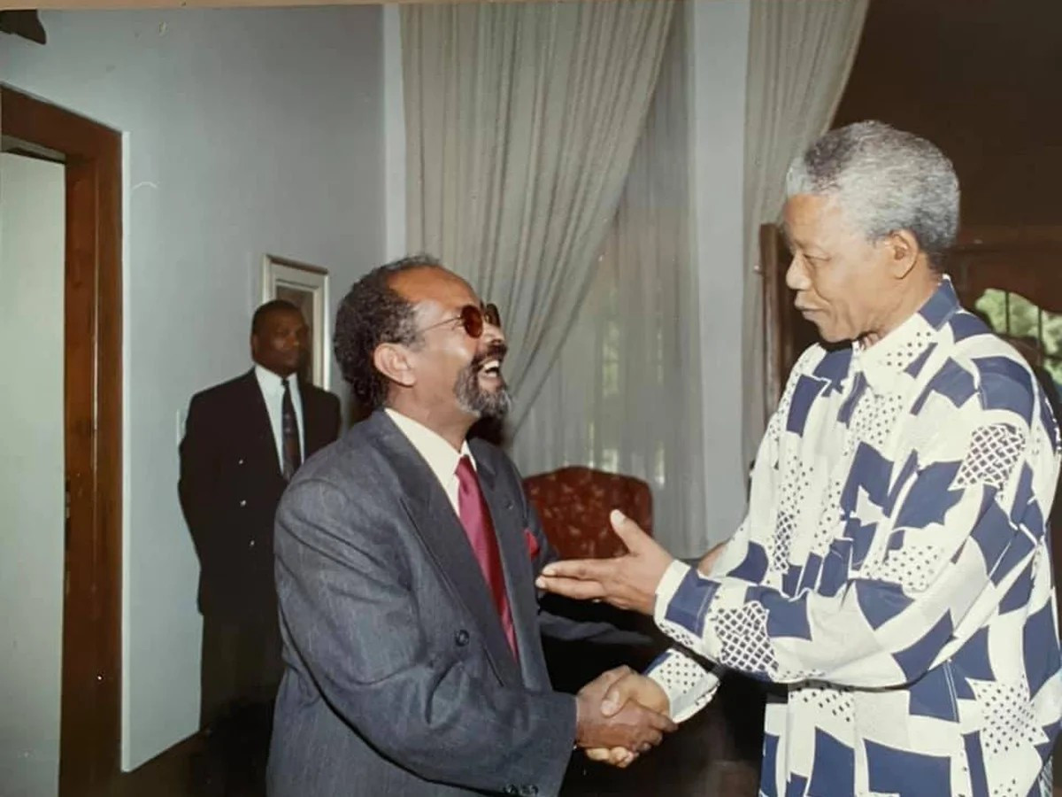 Fékrou Kidané worked on helping eradicate apartheid, meeting the late South African President Nelson Mandela ©Facebook