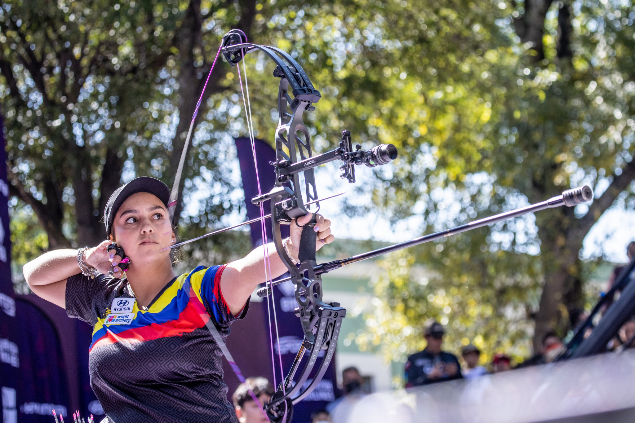 Colombia's Sara Lopez won the women's compound title in a high quality final against Ella Gibson ©Getty Images
