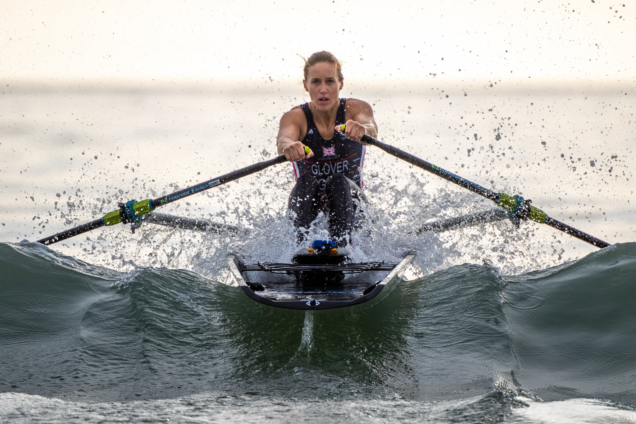 Helen Glover in action at the World Rowing Beach Sprint Championships in Saundersfoot ©Benedict Tufnell/British Rowing