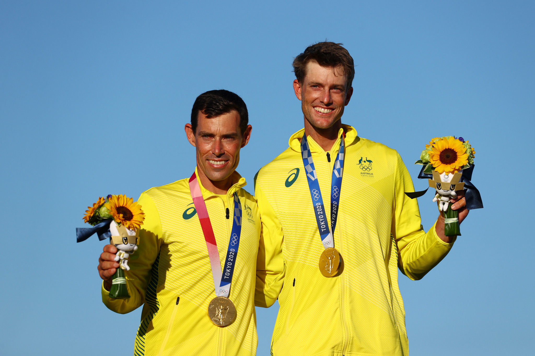 Mathew Belcher, left, won two Olympic gold medals at London 2012 and Tokyo 2020 ©Getty Images