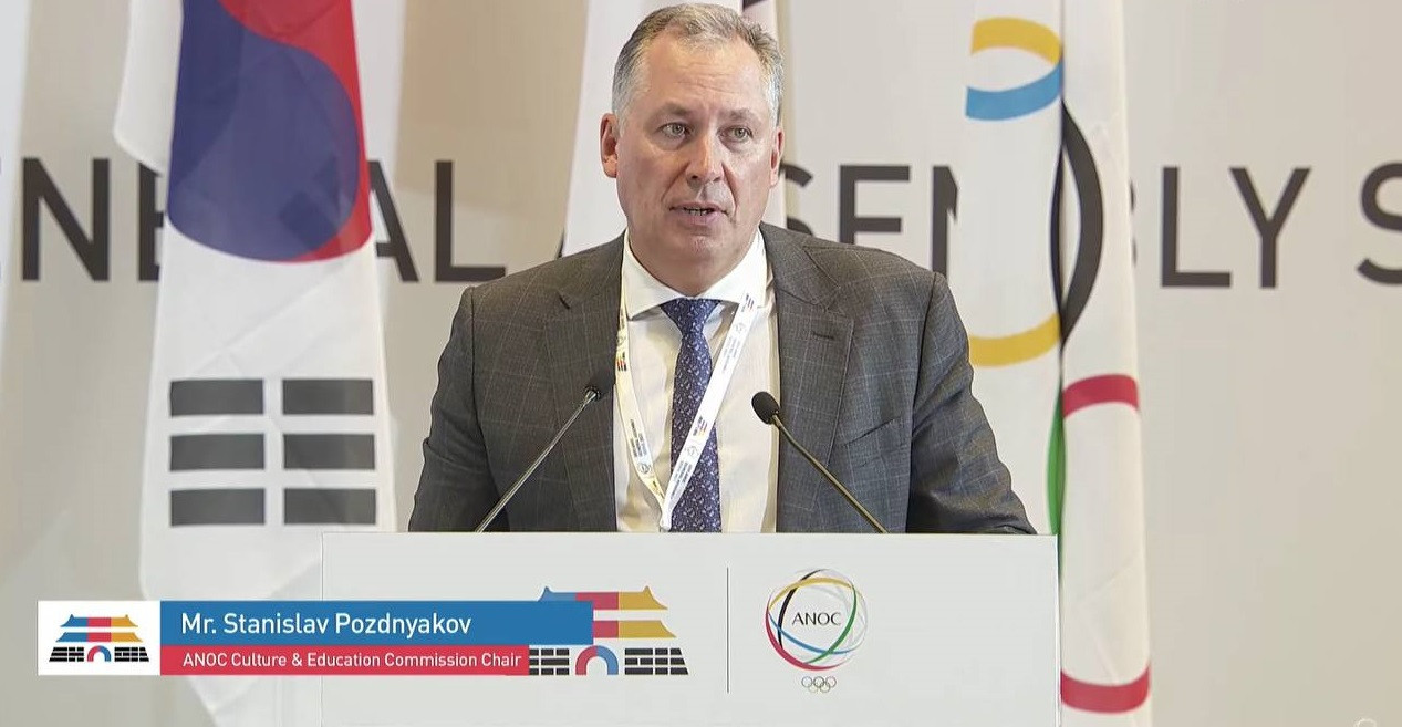 Russian Olympic Committee President Stanislav Pozdnyakov did not get the approval of ANOC before showing the two videos that caused controversy ©ANOC