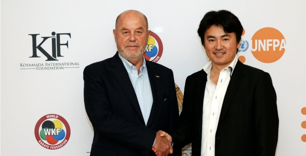 Shin Koyamada, right is the WKF's new ambassador in Los Angeles ©WKF