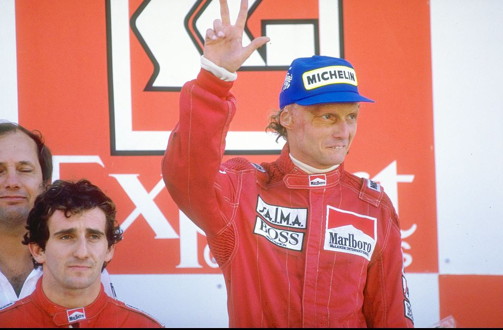 Niki Lauda of Austria survived a near fatal crash in 1976 before returning to win a second F1 title in 1977 - and he added a third in 1982 ©Getty Images