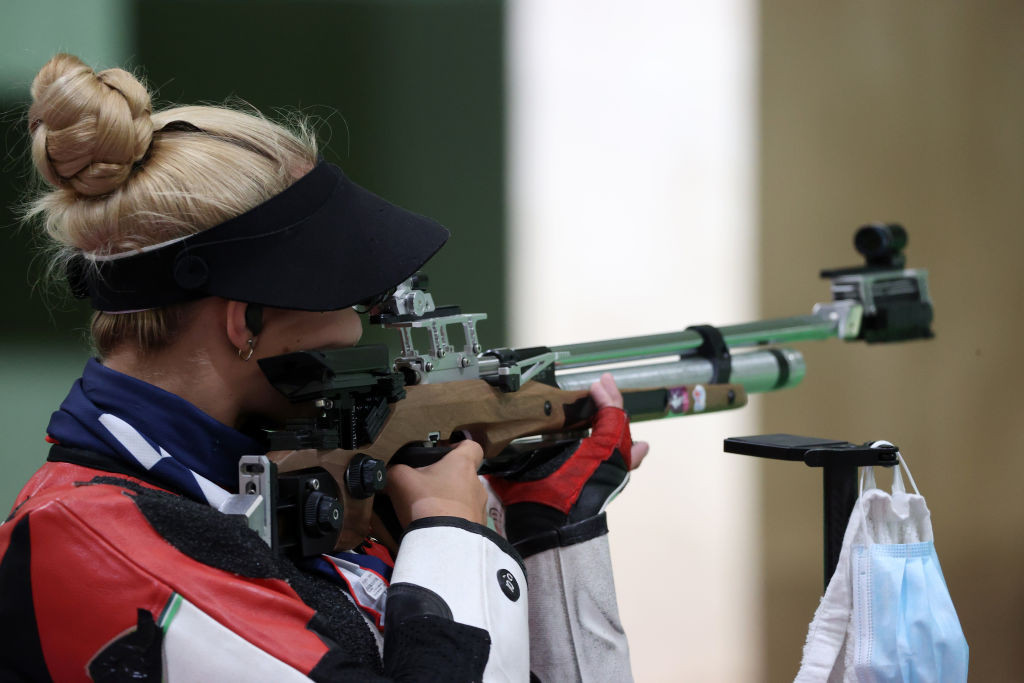 Norway's Jenny Stene won gold in the 50 metres rifle three positions mixed event at the World Shooting Championships in Cairo ©Getty Images