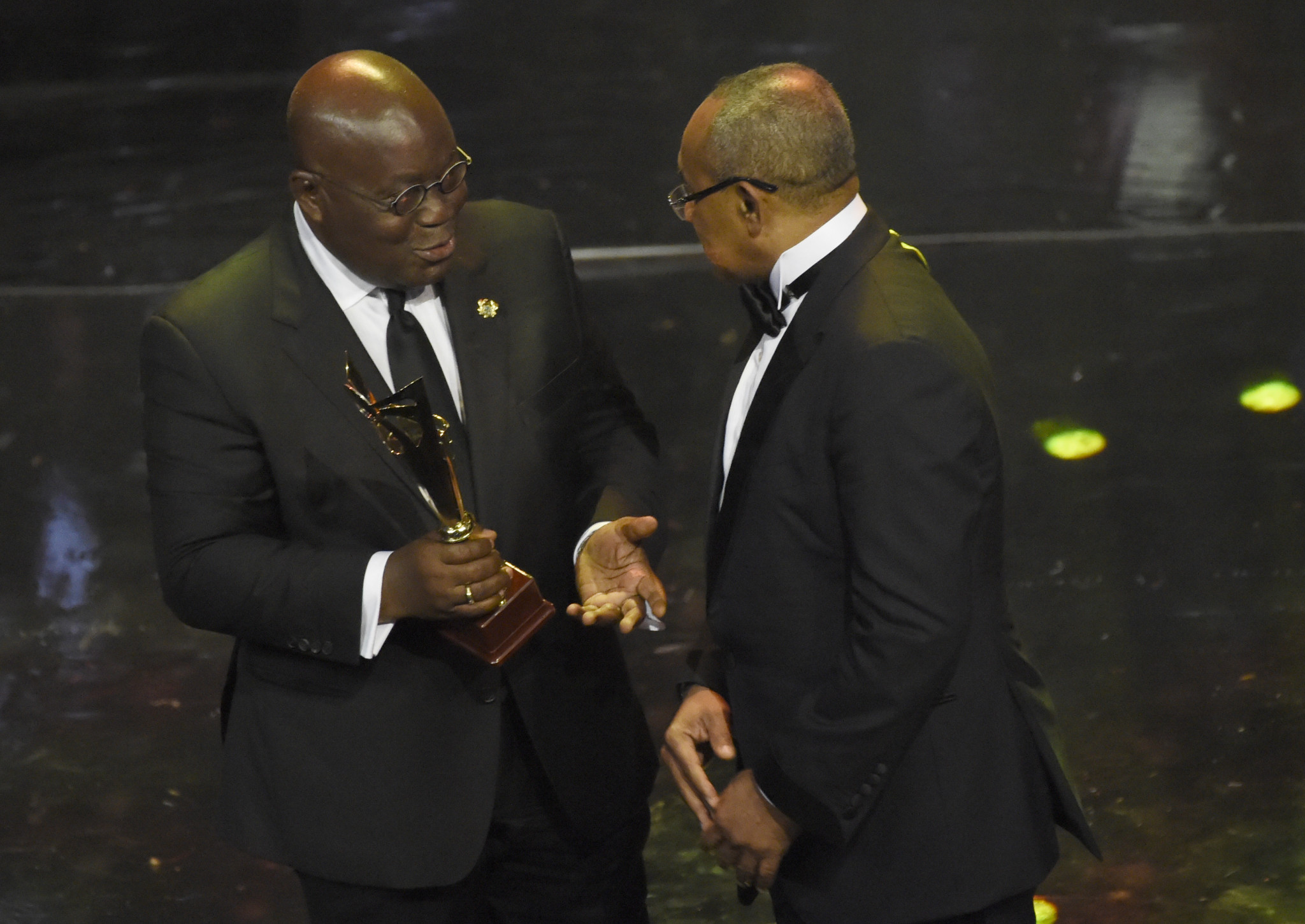 President Nana Addo Dankwa Akufo-Addo, left, has directed the University of Sport for Development to be formed through a transformation of the facilities that will be used for the Games at Borteyman ©Getty Images