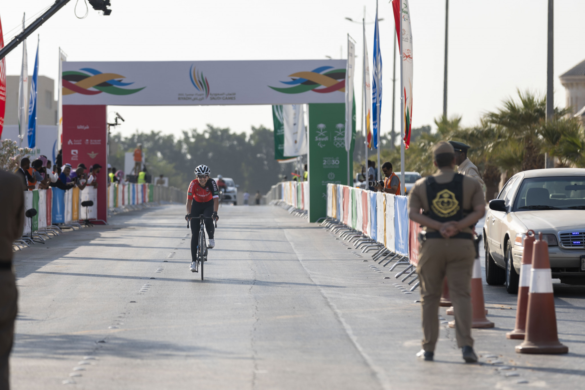 The road race finished was based outside the Prince Faisal bin Fahad Olympic Complex ©Saudi Games