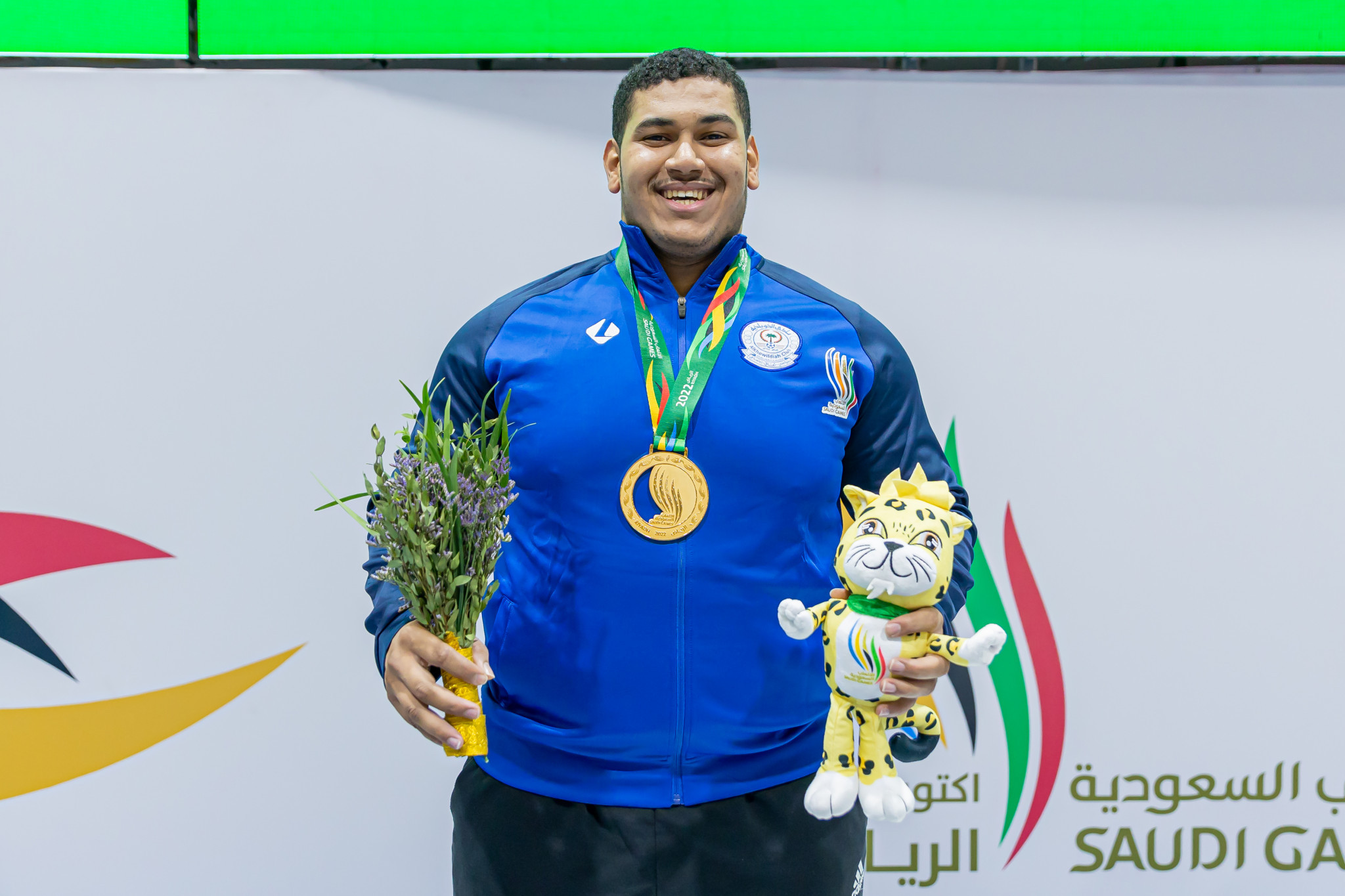 Hassan Al-Radhi won the last weightlifting gold medal ©Saudi Games