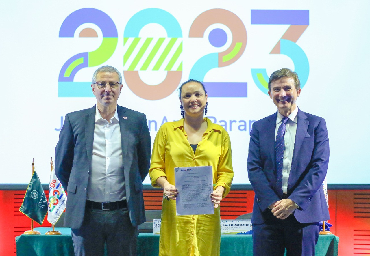 The Santiago 2023 Organising Committee has signed a partnership with Mediapro and the Santo Tomás Professional Institute ©Santiago 2023