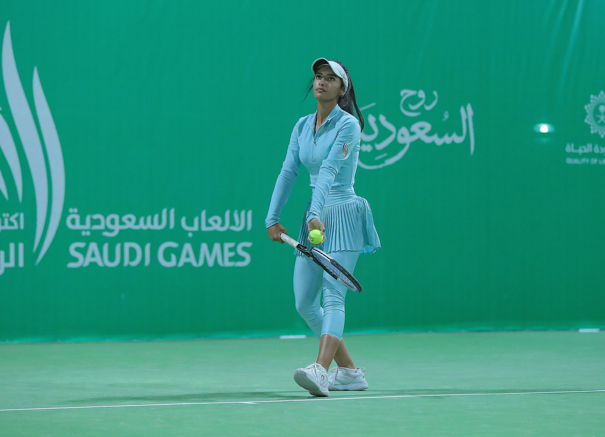 The first round of the women's singles tennis  was held during the evening ©Saudi Games