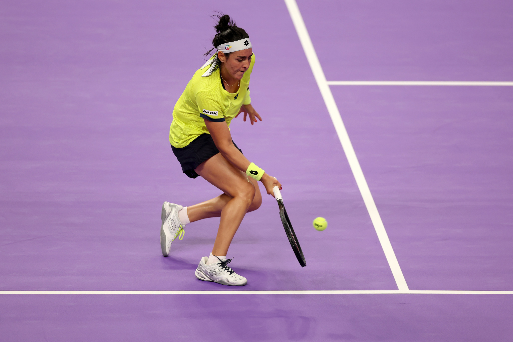 Tunisia's Ons Jabeur has been a standout on this season's WTA Tour, but lost her Finals opener to Belarusian neutral Aryna Sabalenka in Fort Worth ©Getty Images