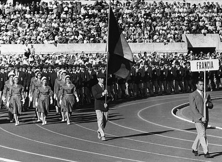 Christian d'Oriola carried France's flag in the Olympic Opening Ceremony at Rome 1960 ©Getty Images