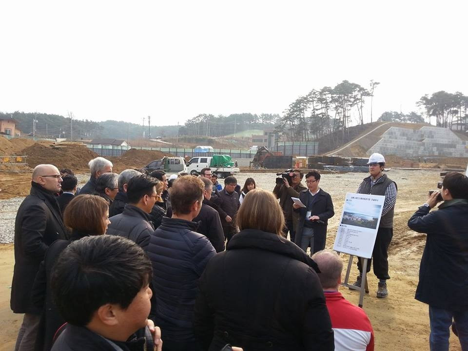 Members of the IOC Coordination Commission were given a tour of the Gangneung venues yesterday