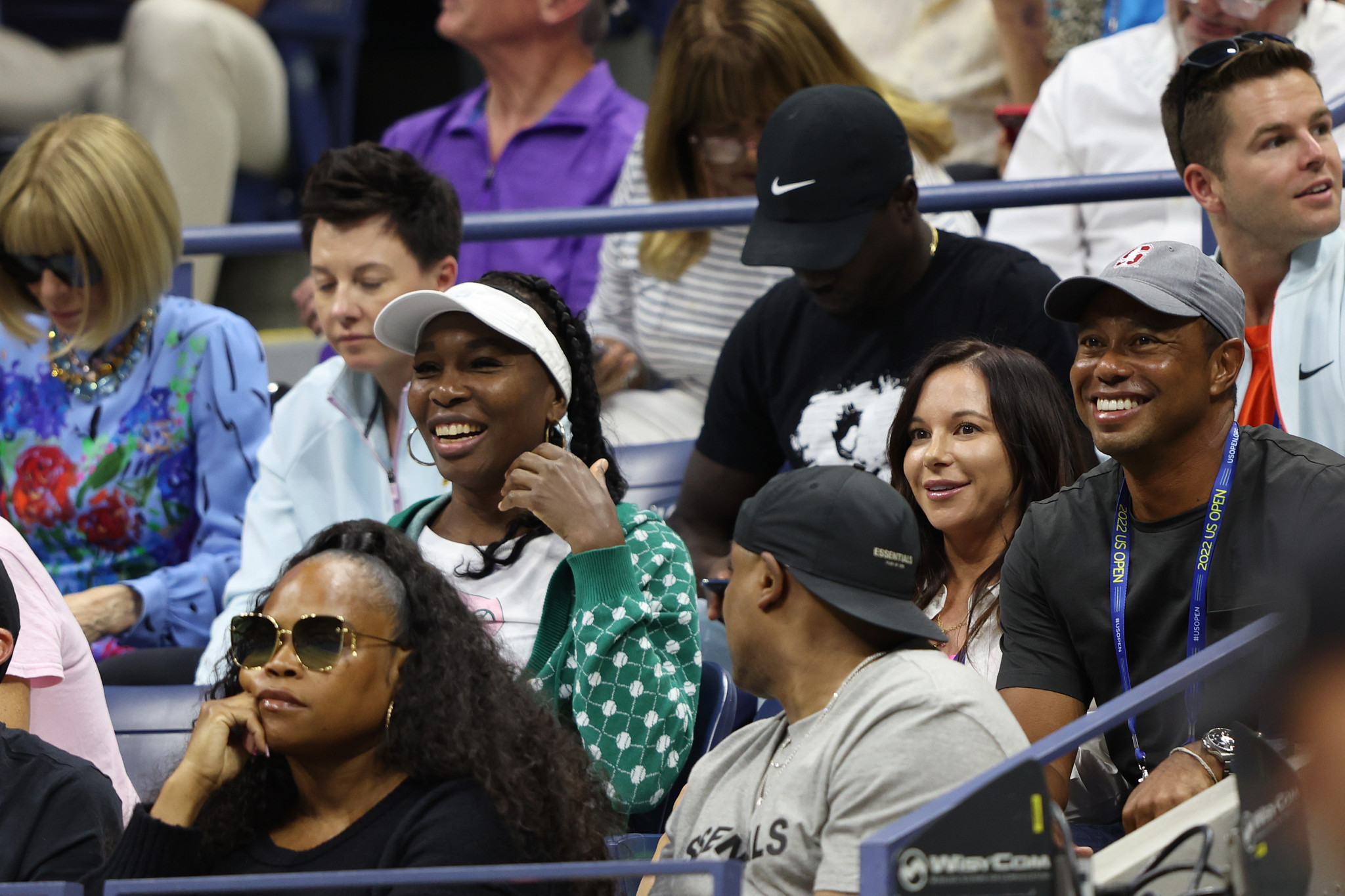 Tiger Woods, right, was in Serena Williams' box at the US Open ©Getty Images