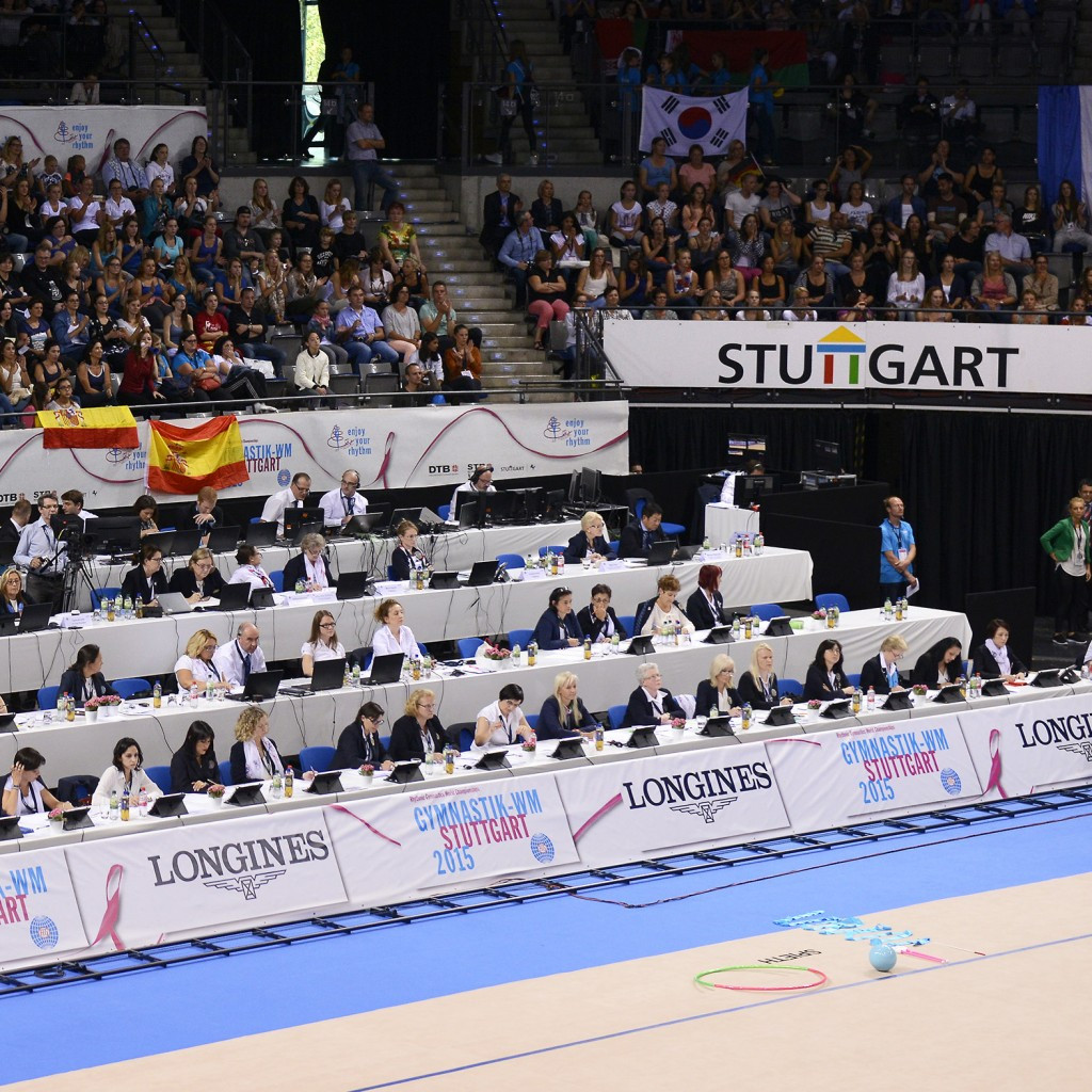 Two judges have been disciplined for biased scoring at the 2015 Rhythmic Gymnastics World Championships ©FIG
