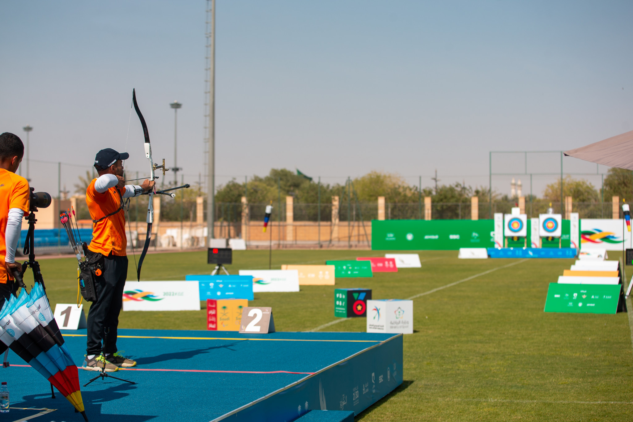 Two recurve finals and one compound title were fought at the Prince Faisal bin Fahd Stadium ©Saudi Games