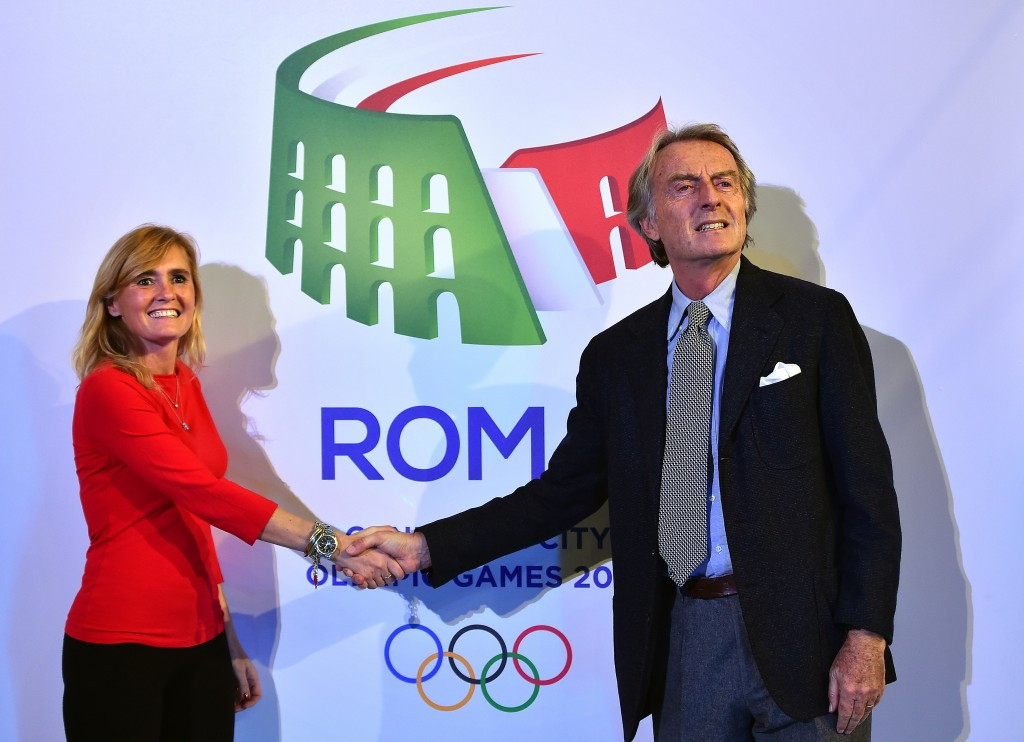 Diana Bianchedi, left, with Rome 2024 chairman Luca Cordero di Montezemolo