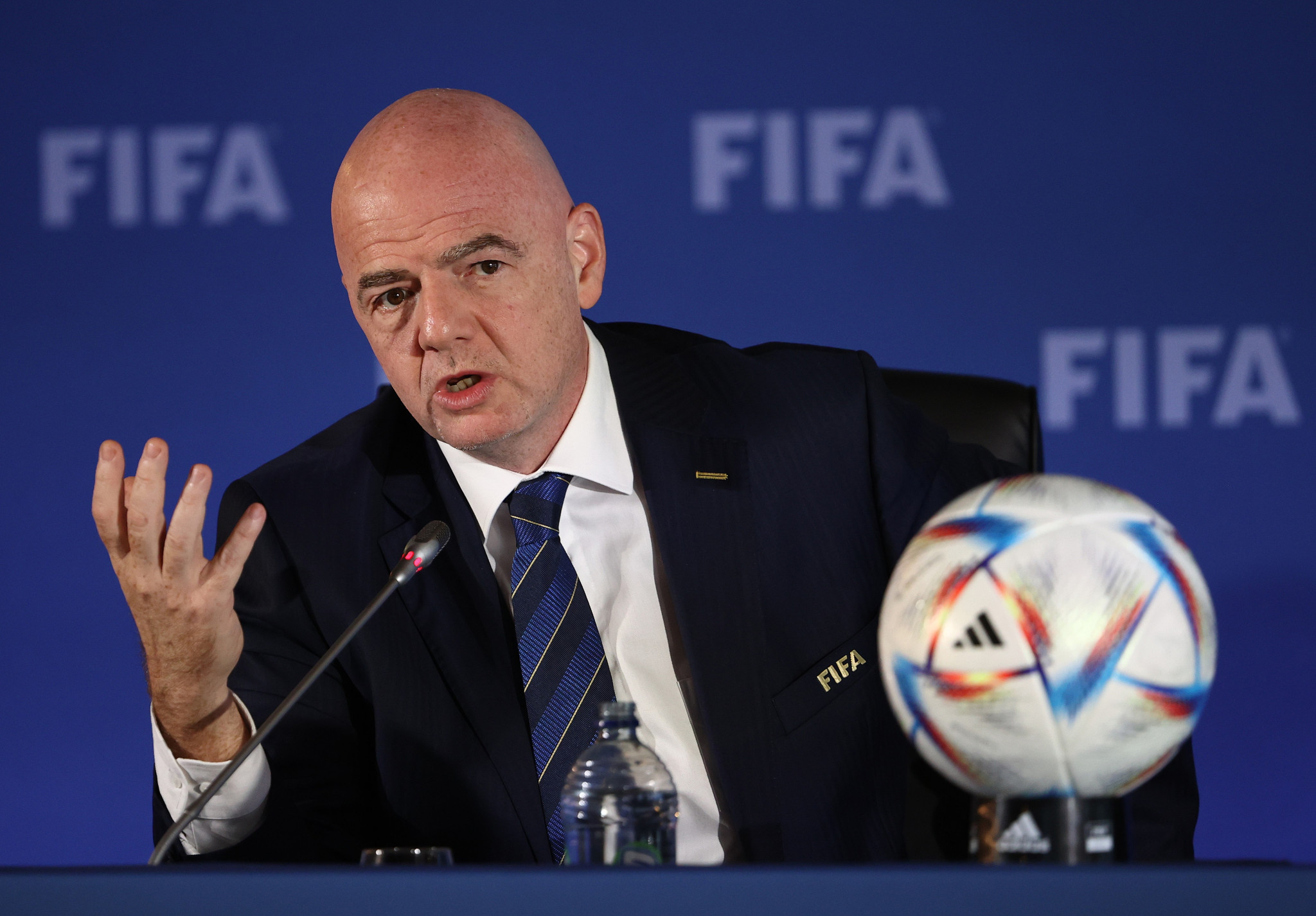 FIFA President Gianni Infantino has issued a letter to teams encouraging them to "focus on football" in Qatar ©Getty Images