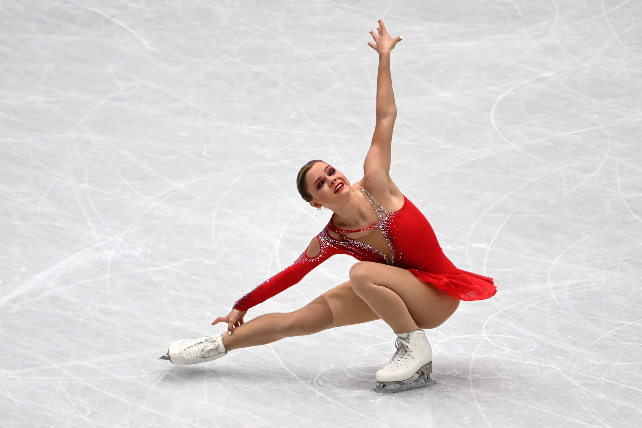 Loena Hendrickx leads the women's event after winning the short programme at the ISU Grand Prix de France in Angers ©Getty Images