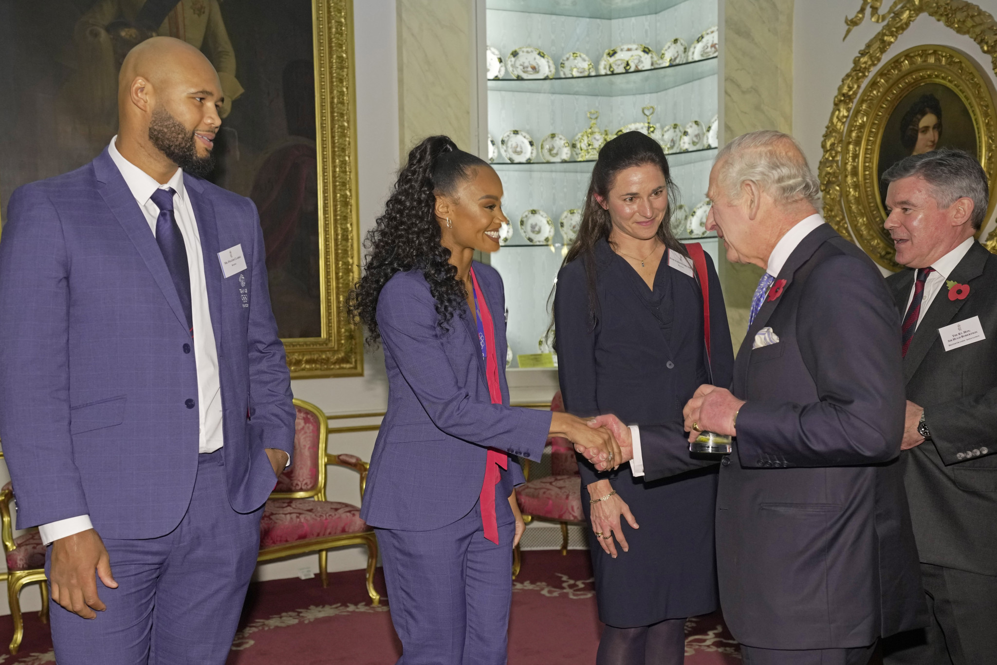 King Charles III meets Britain's Tokyo 2020 and Beijing 2022 stars at Buckingham Palace ©Getty Images