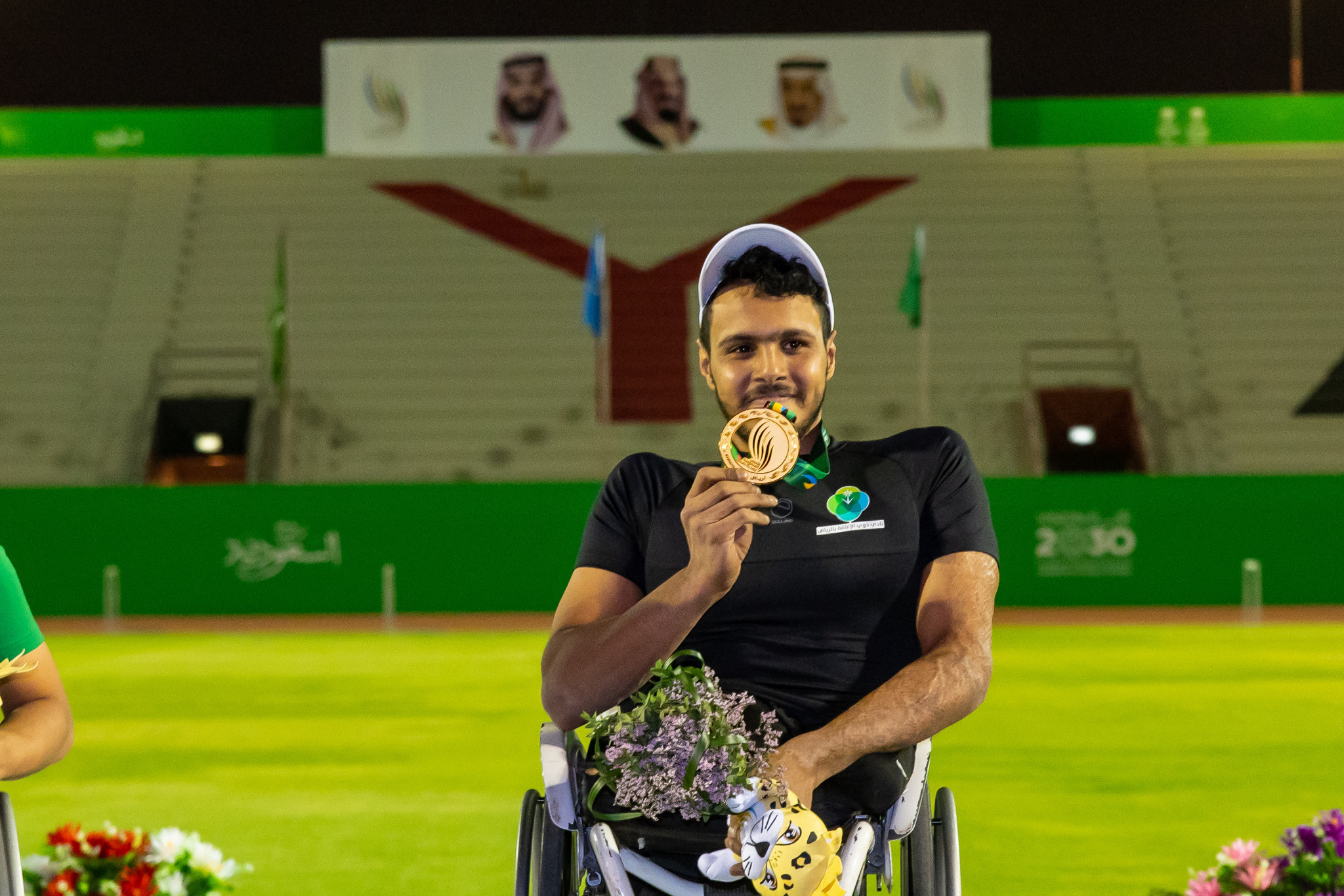Para athlete Abdul Rahman Al-Qurashi finished first in the men's 100m event ©Saudi Games