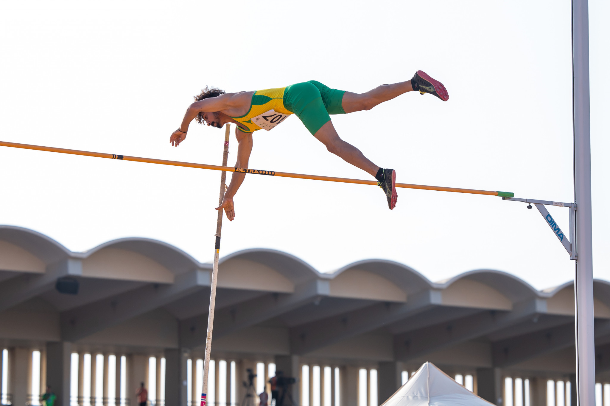 The men's pole vault was among the athletics medal events to be held ©Saudi Games