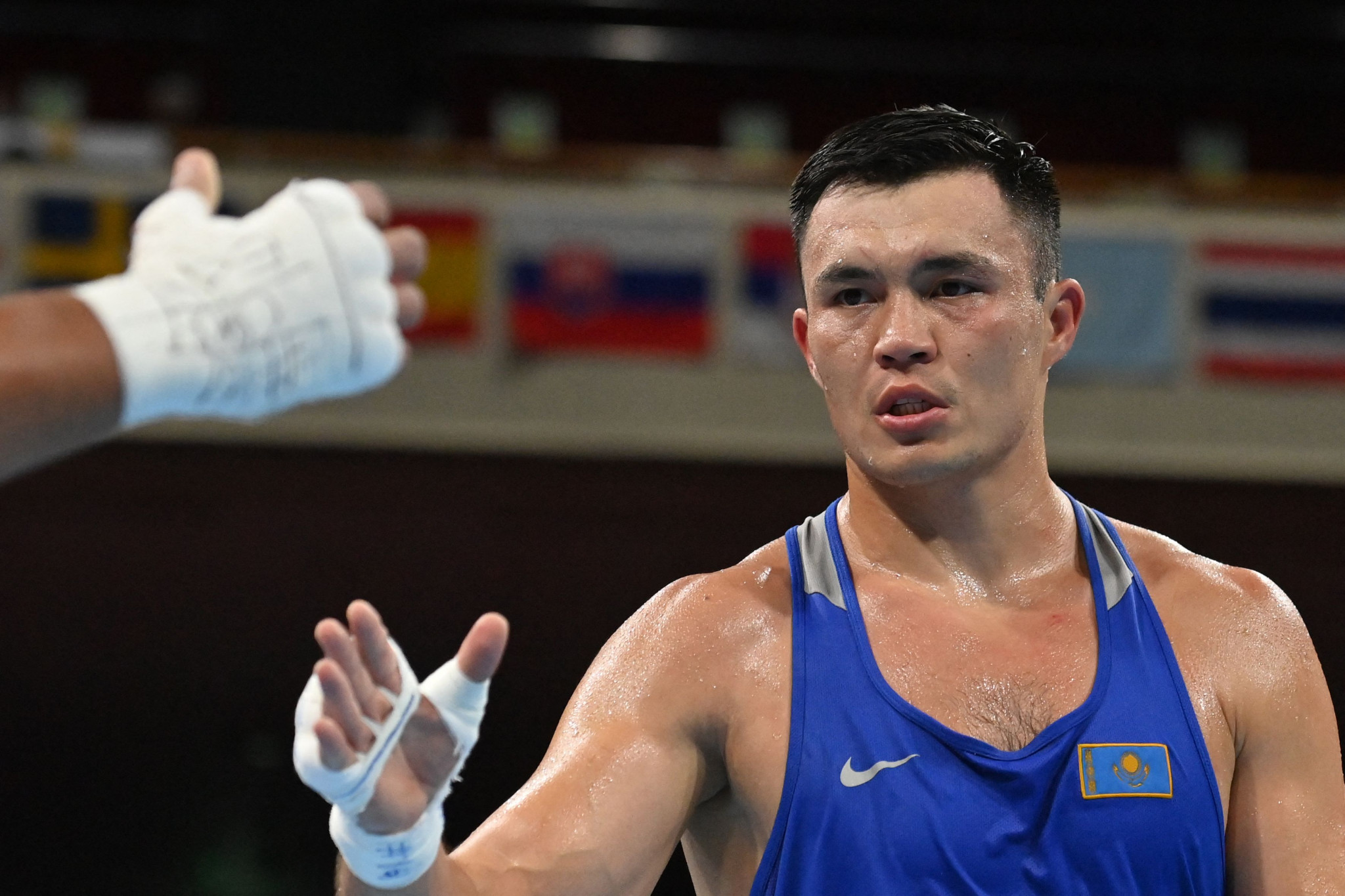 Kamshybek Kunkabayev was among the men's semi-finals winners for Kazakhstan in the super-heavyweight category ©Getty Images