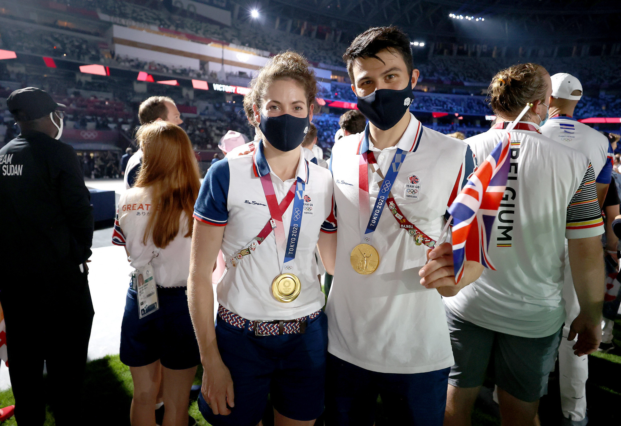 Britain's Joe Choong, right, and Kate French, left, have signed the letter urging the IOC to help create a commission for reform in modern pentathlon ©Getty Images