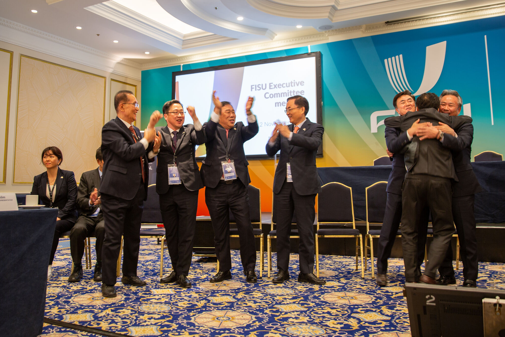 There was jubilation for Chungcheong Megacity, which won the race to stage the 2027 FISU Games ©FISU