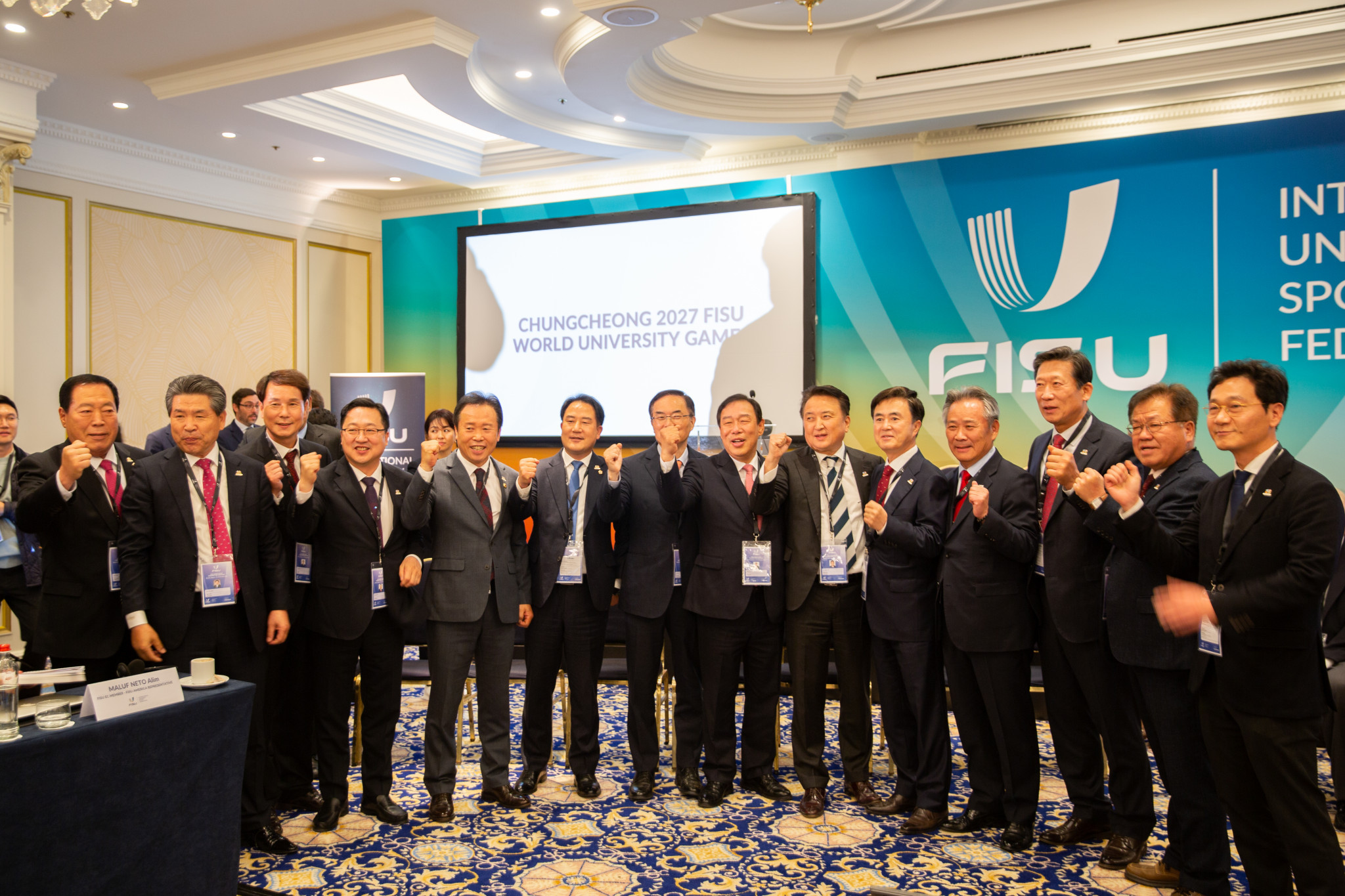 A sizeable delegation of around 50 officials travelled to Brussels to help South Korea win bidding rights for the summer edition of the FISU Games for the third time ©FISU