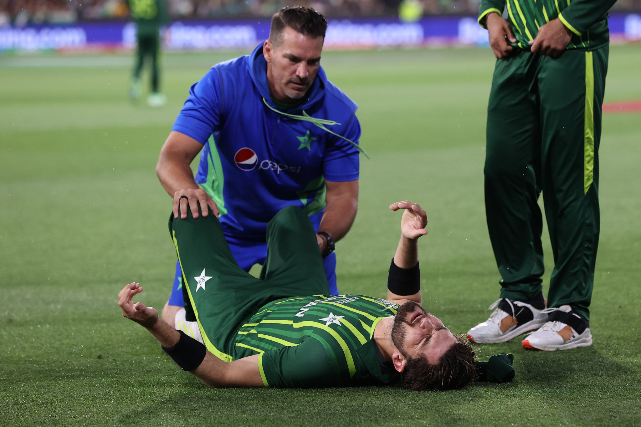 Shaheen Afridi's injury was a critical moment in the match ©Getty Images