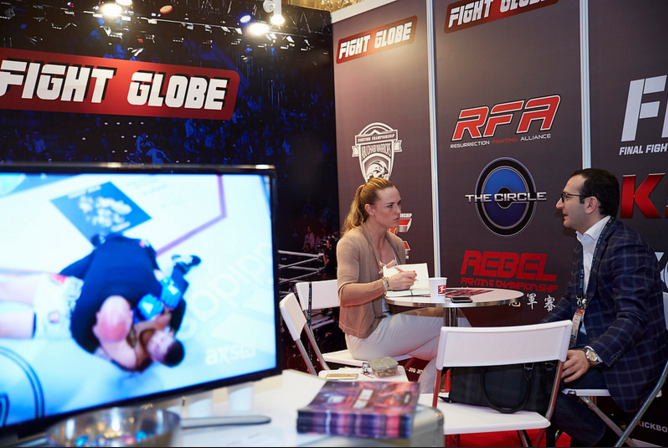 FIGHT GLOBE, a leading sport marketing, media and management agency which connects combat sports, businesses, people and brands, were among the exhibitors ©SPORTEL