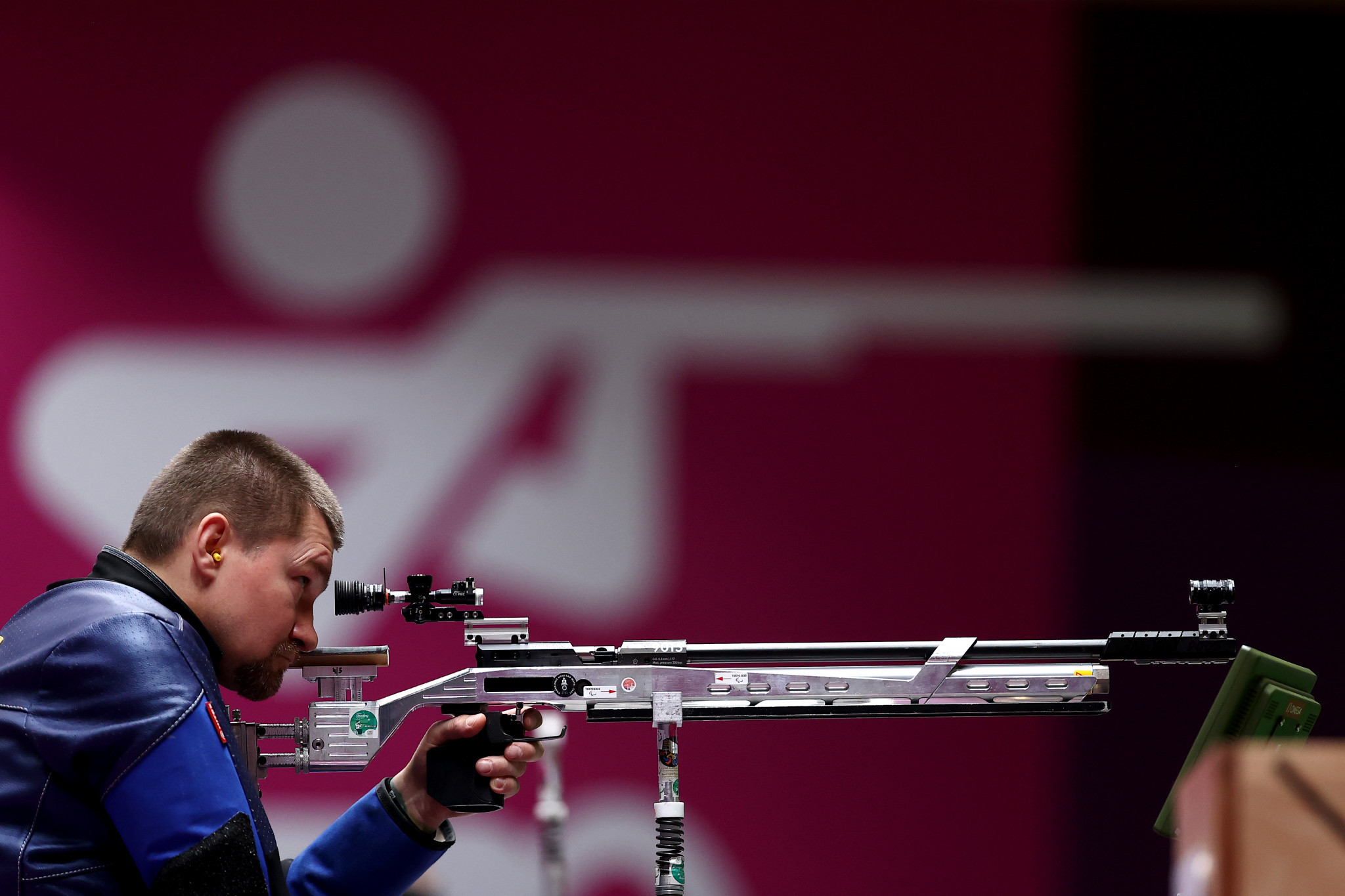 Vasyl Kovalchuk claimed a gold medal in the R5 mixed 10m air rifle prone SH2 event ©Getty Images