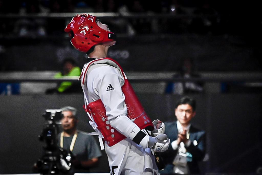 Park roars with delight during his run to the final ©World Taekwondo