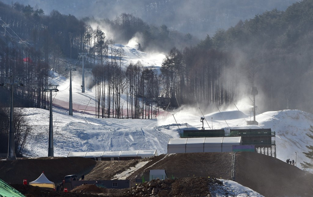 Construction workers at the Jeongseon Alpine Centre have encountered problems with receiving their wages on time