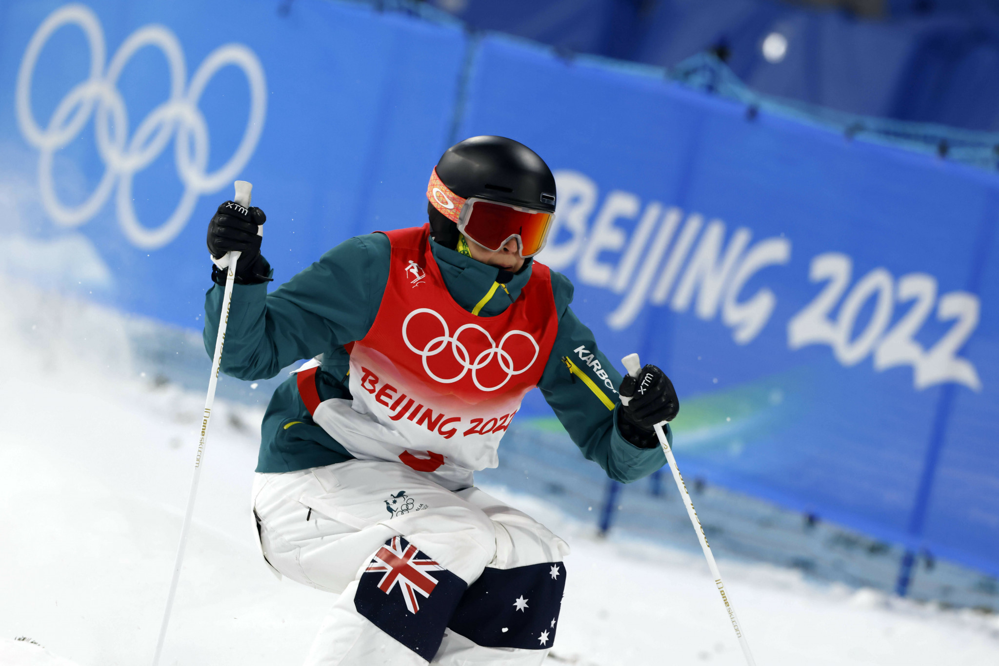Jakara Anthony won thesixth Winter Olympic Games gold medal in Australia's history at Beijing 2022 when she finished first in the women's moguls ©Getty Images