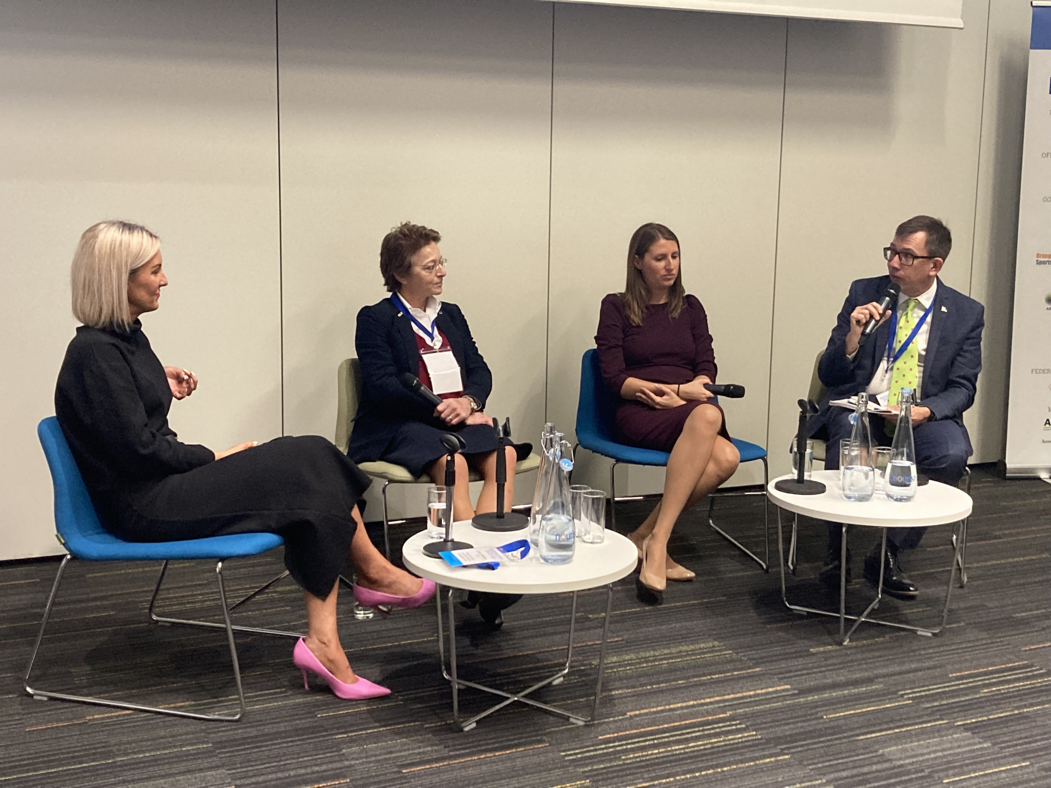 insidethegames editor-in-chief Duncan Mackay, furthest right, moderated the panel discussion on the rise of women's sport and entertainment ©ITG