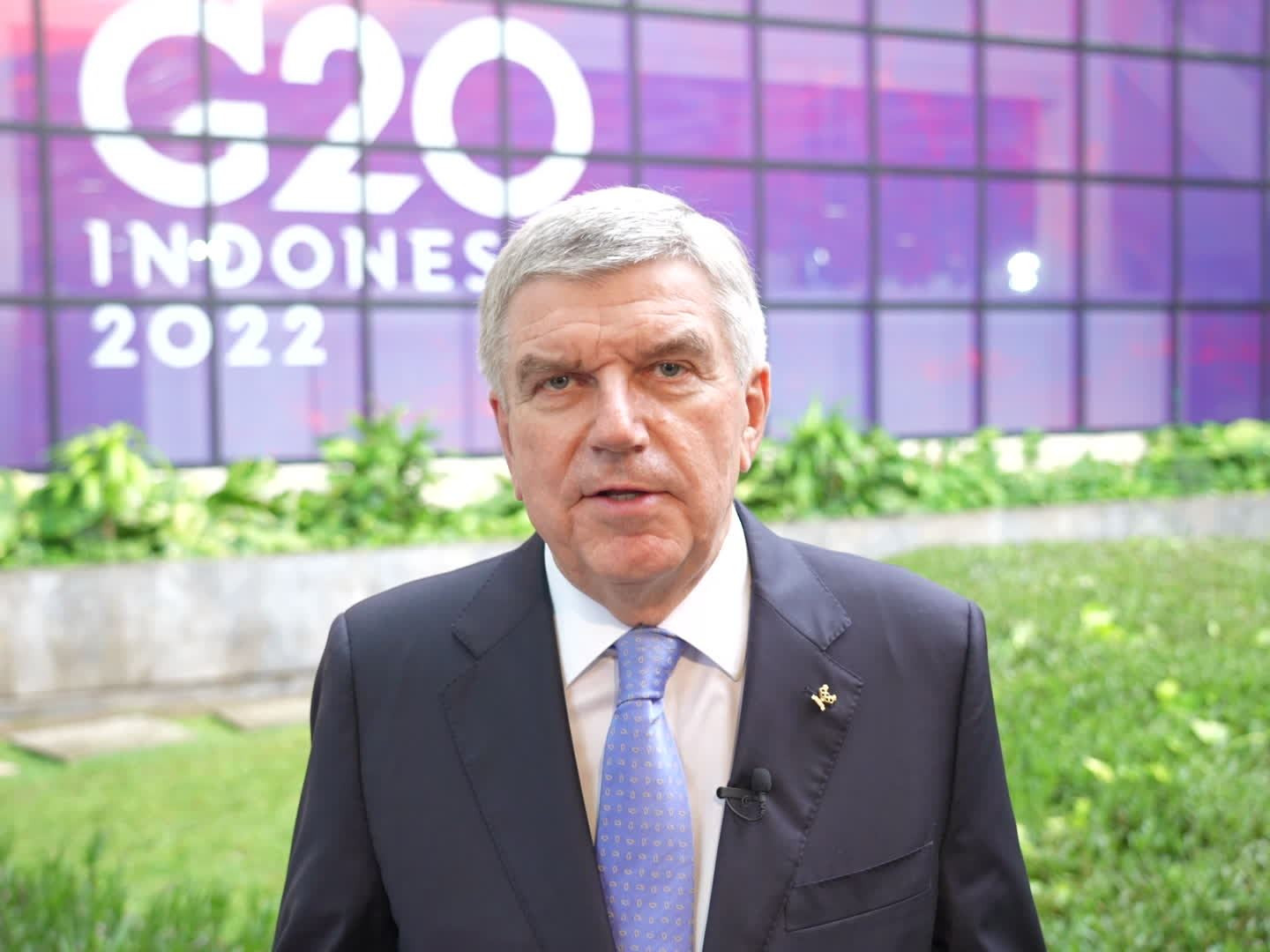 Thomas Bach's controversial speech to the G20 Summit in Bali about not using sport for political reasons has been condemned by both Russia and Ukraine ©YouTube