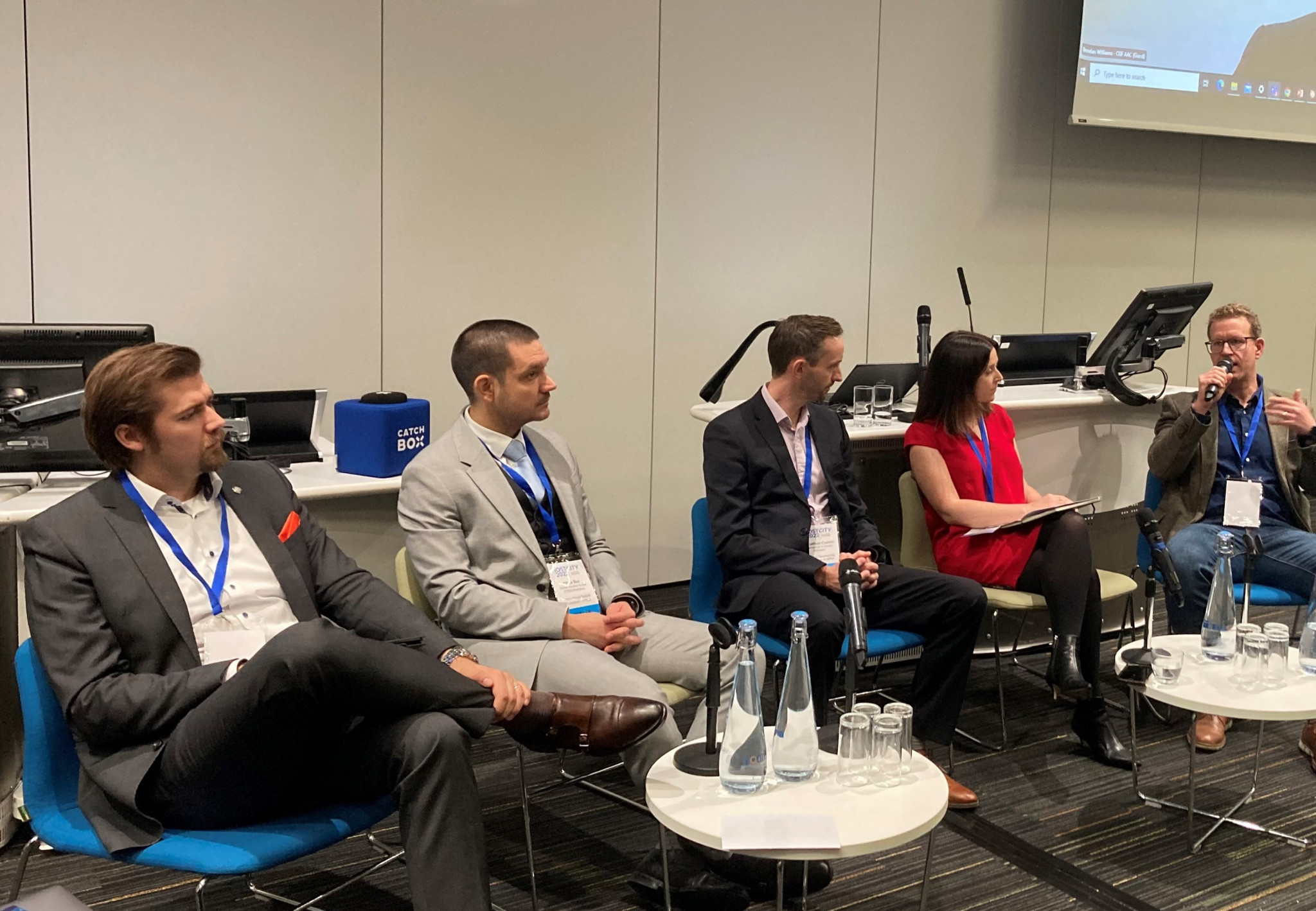 Gergely Murányi, furthest left, and Mate Bor, second left, represented FITEQ at the Host City 2022 Conference and Exhibition in Glasgow ©ITG