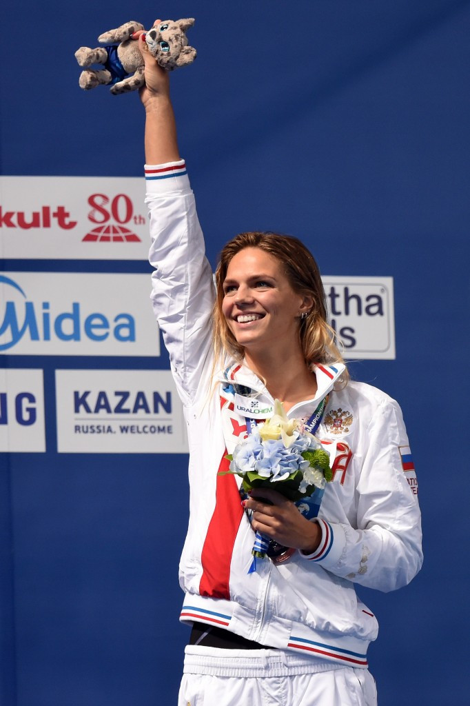 Yuliya Efimova claimed a gold and a bronze medal at Kazan 2015 after returning from a 16-month doping ban ©Getty Images