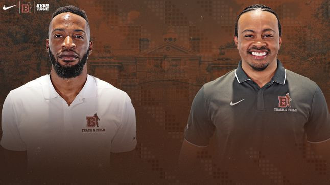 Damar Forbes, left, and Aries Merritt have been appointed to Brown University's athletics coaching staff ©Brown University