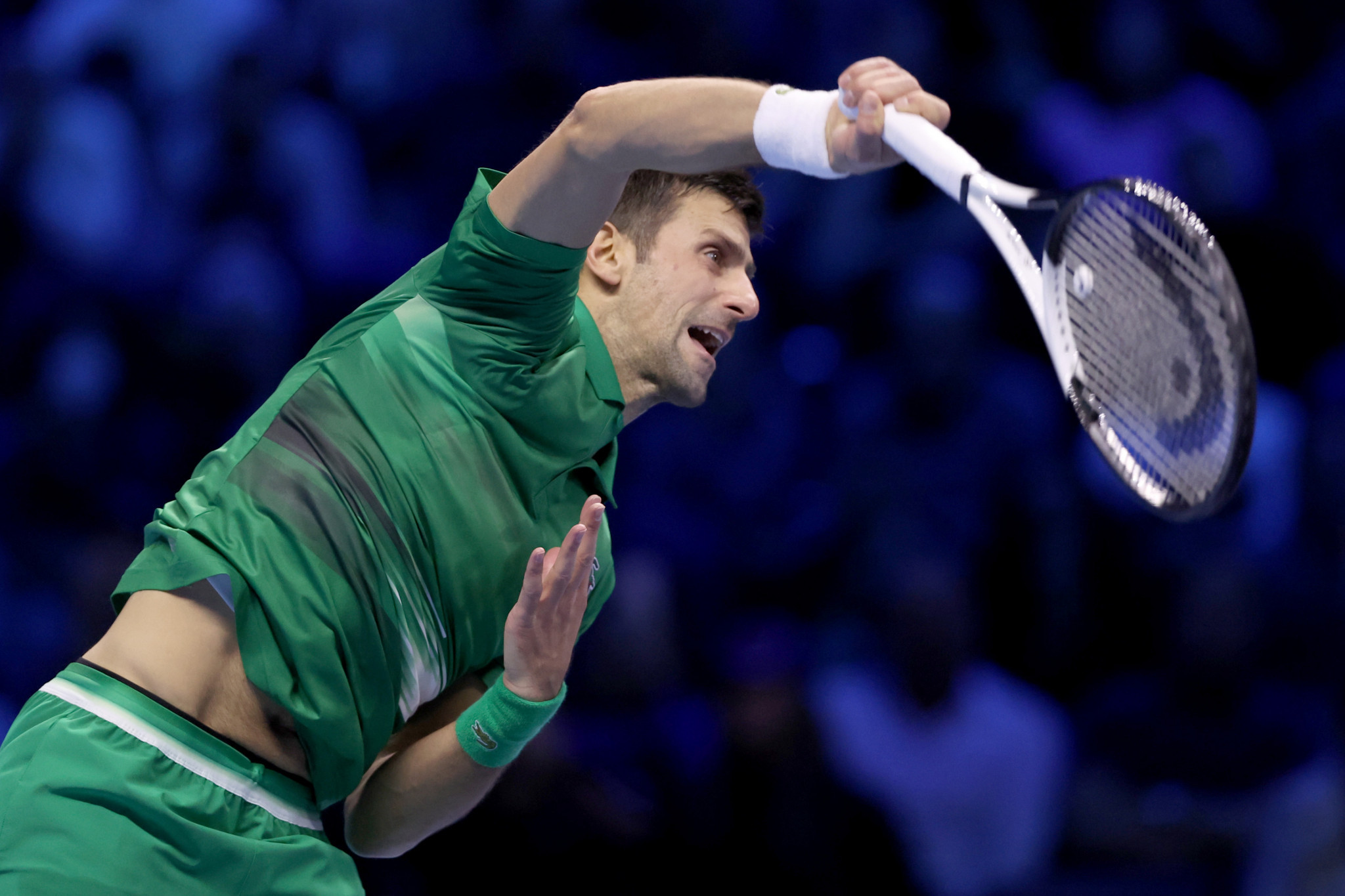 Novak Djokovic beat Daniil Medvedev in three sets to end his group campaign at the ATP Finals undefeated ©Getty Images