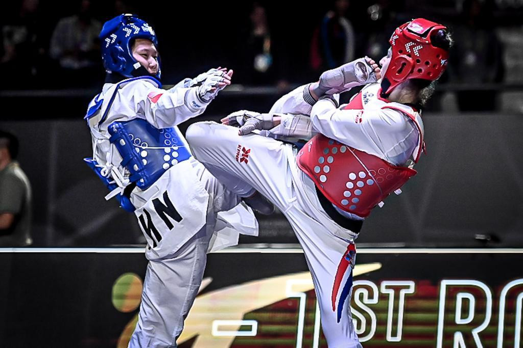 Croatia's Ivana Duvančić, right, suffered a semi-final defeat to Zuo ©World Taekwondo