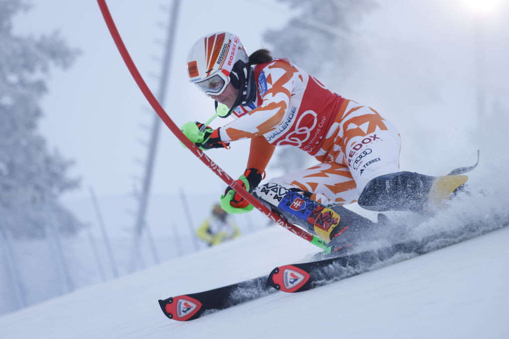 Slovakia's Olympic slalom champion Petra Vlhová, who had won the four previous races at Levi, had to settle for third place today ©Getty Images
