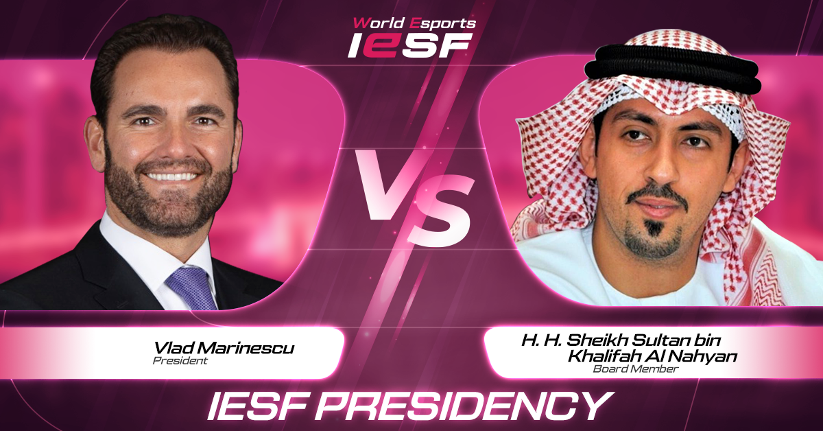 Sheikh Sultan bin Khalifa Al-Nahyan had stood against Vlad Marinescu at the last election for IESF President two years ago but withdrew before the vote ©IESF
