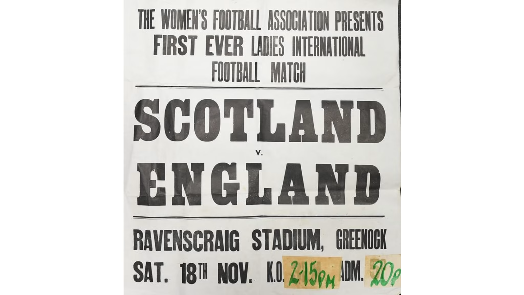 The Scotland and England women's football match was advertised ahead of time ©FIFA