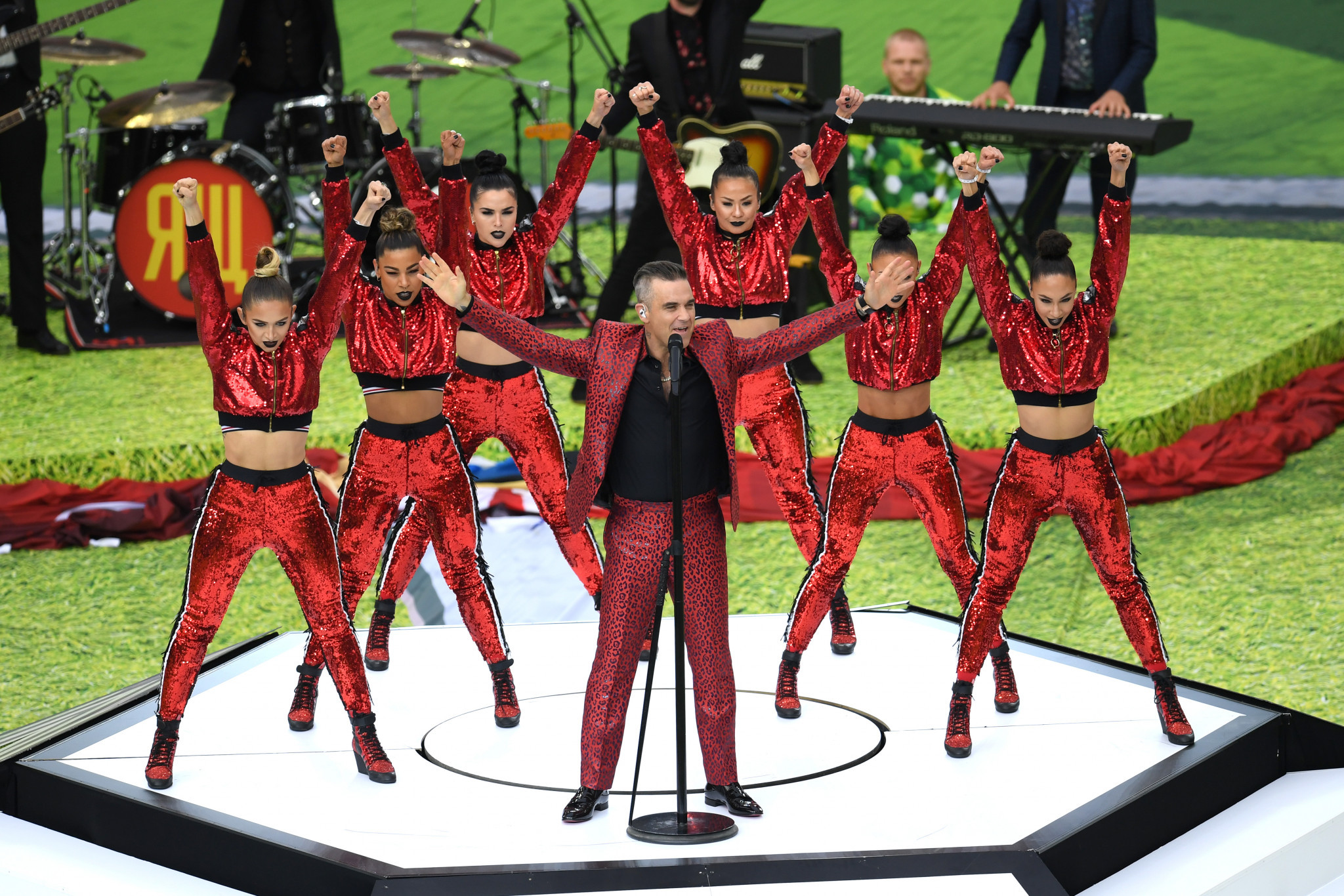 Robbie Williams had top billing at the Opening Ceremony of the 2018 World Cup before Russia beat Saudi Arabia 5-0 ©Getty Images