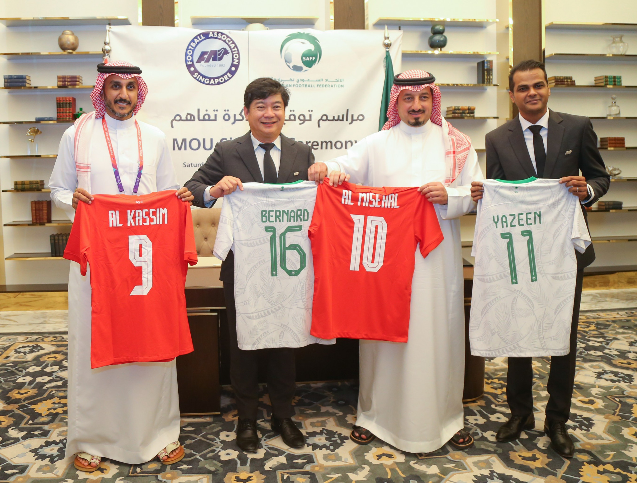 Singapore and Saudi Arabia signed the agreement yesterday ©SAFF