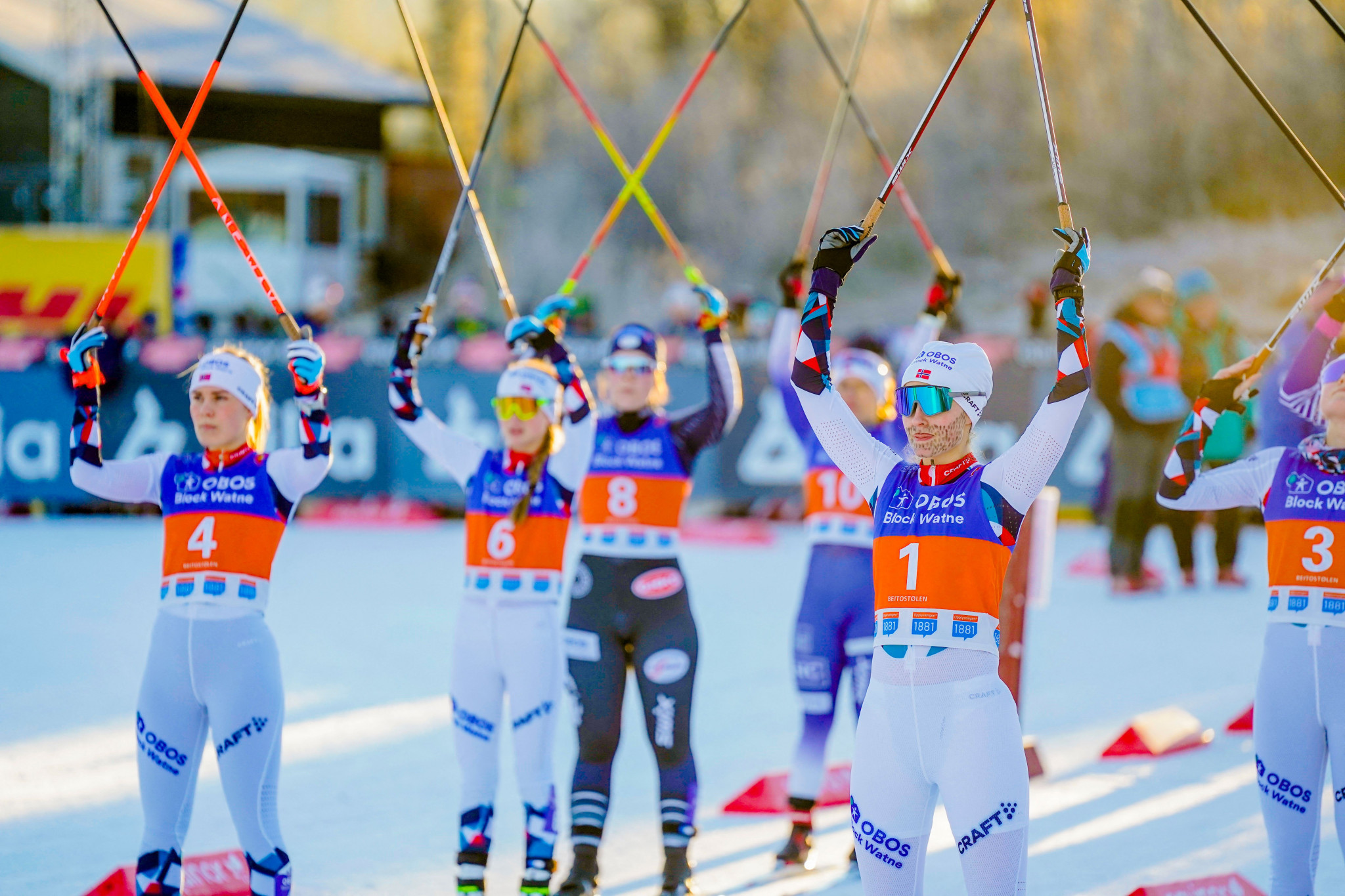 Skiers at a national race in Norway raised their poles in an X sign in protest at the exclusion of women's Nordic combined from Milan Cortina 2026 ©Getty Images