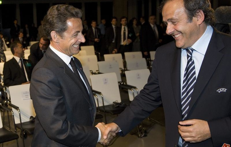 It has been alleged that then-French President Nicolas Sarkozy, left, pressured Michel Platini, right, to change his vote in favour of Qatar 2022 ©Getty Images